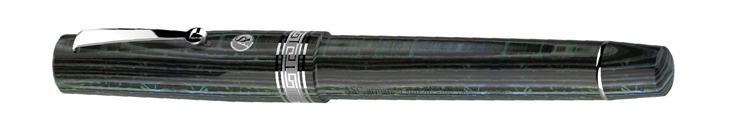 Bologna Extra Arco Verde - Armando Simoni Club Bologna Extra Arco Verde  Rhodium Fountain Pen